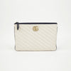 Gucci Leather GG Marmont Clutch White 158665934 [P]