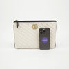 Gucci Leather GG Marmont Clutch White 158665934 [P]