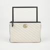 Gucci Leather GG Marmont Clutch White 158665934 [P]