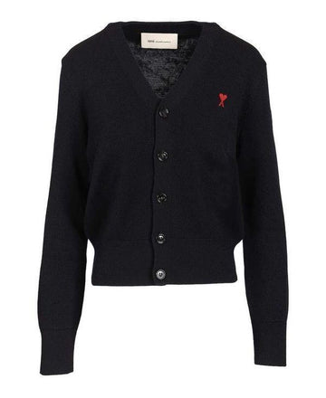 AMI V-neck Cardigan with Small Heart Logo 156729649 [P]
