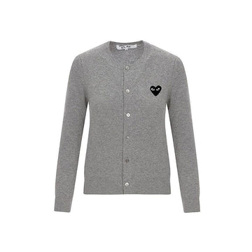 Comme Des Garcons 26SS Black Heart Wappen Patch Cardigan Gray A023-051-2 151009491 [P]