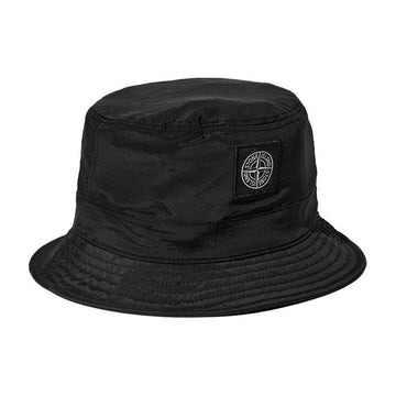 STONE ISLAND Stone Logo-Patch Nylon Bucket Hat Schwarz 801599376 V0029 92380657 [P]