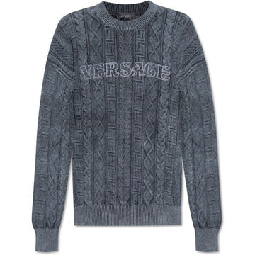 VERSACE グレカ ケーブル ニット セーター (1009932 1A07271 1B000) 149789040 [P]