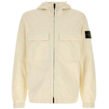 Stone Island Stretch Organic Cotton Twill Hooded Jacket With Anti-Drop 154751779 [P]