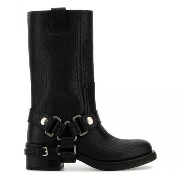 Miu Miu Calf Leather Moto Boots 152734736 [P]