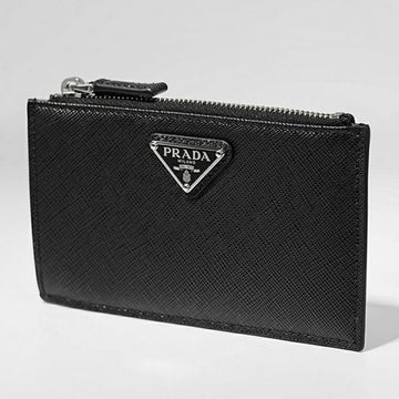 PRADA サフィアーノレザー ジッパーカードケース 125078716 [P]