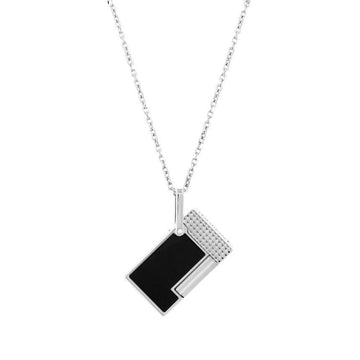 S.T. Dupont Lighter K27076CH Black Silver Neck Strap 142081952 [P]