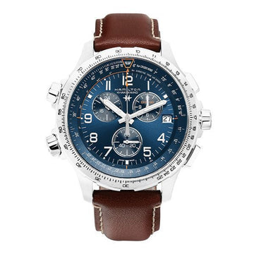 HAMILTON H77922541 Herren Lederuhr Khaki Aviation X-Wind GMT Chronograph 139986688 [P]