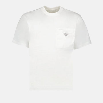 PRADA ナイロンポケットコットン半袖Tシャツ 153561975 [P]