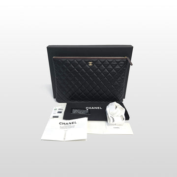 CHANEL Classic Lambskin Gold Large Clutch A82552 158912550 [P]