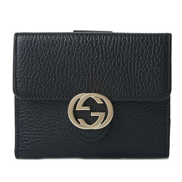 GUCCI Interlocking Flap Geldbörse 615525 CAO0G 1000 Schwarz 158958026 [P]