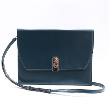Salvatore Ferragamo 22 D785 Gold Tone Gancini Boxy Clutch Crossbody 12345 158958205 [P]