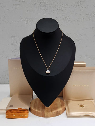 BULGARI Mutterperl Rosegold Diamant 18K Halskette 26 Jahre 358365 158959212 [P]