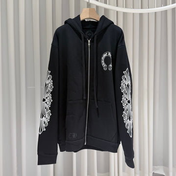 CHROME HEARTS ホースシュー フローラル フーデッド ジャケット ブラック 158966318 [P]