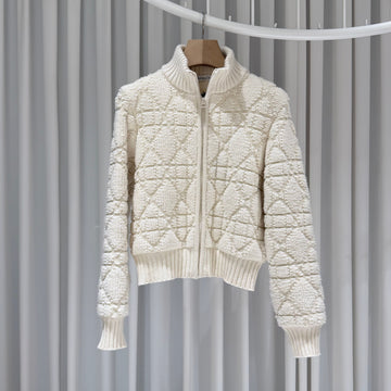 Dior Cashmere Wool Zip Cardigan in White (Size 38) 158966390 [P]