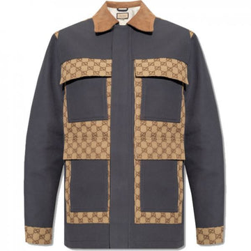 GUCCI Baumwoll-Canvas & GG Supreme Jacke 152302578 [P]