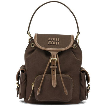 MIU MIU 26FW Canvas- und Leder-Rucksack Medium 155622765 [P]