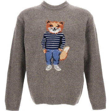 MAISON KITSUNE Intarsia-Wollpullover mit Dressed Fox (PM00806KH0002-H170) 150282510 [P]