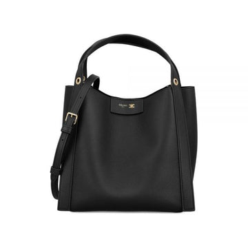 CELINE 26SS ゴールドロゴ スモールキューブ トート＆ショルダーバッグ ブラック 124182 T83 38NO 158978304 [P]
