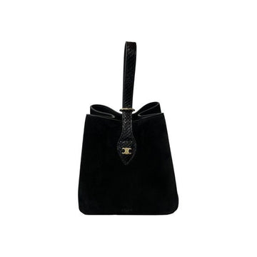 CELINE スモールアンバー スウェード トートバッグ ブラック 122543 GUH 38NO 158978340 [P]