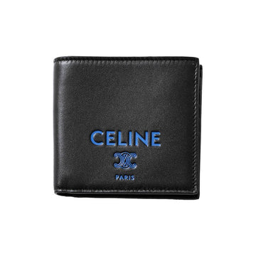 Celine Signature Logo Bi-Fold Wallet Black Ultra Blue 10B653 R24 GLK0 158978382 [P]