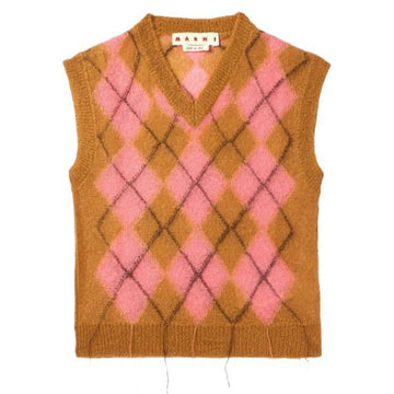 Marni ARGYLE LIGHT MOHAIR VEST 125145379 [P]