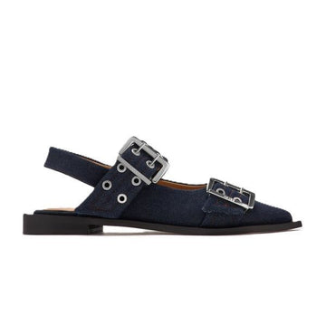 Ganni Denim Feminine Buckle Ballerinas 157363873 [P]
