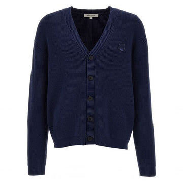MAISON KITSUNE BOLD FOX HEAD PATCH COMFORT RIBBED CARDIGAN 157360183 [P]
