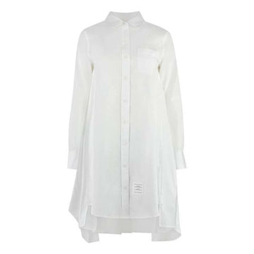 THOM BROWNE プラッドポプリンプリーツバックシャツワンピース (FDSD95A 03113 100) 75951512 [P]