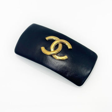 CHANEL Kokos Leder Schwarze Haarnadel 5VCHA35535 132249622 [P]