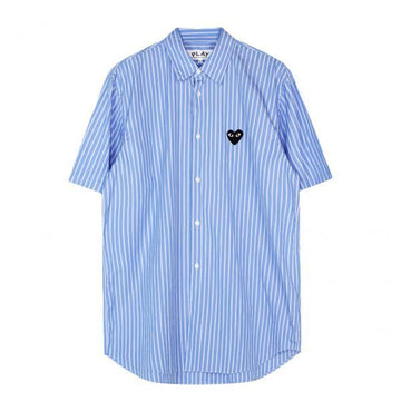 Comme Des Garcons Black Heart Patch Short Sleeve Shirt 157400476 [P]