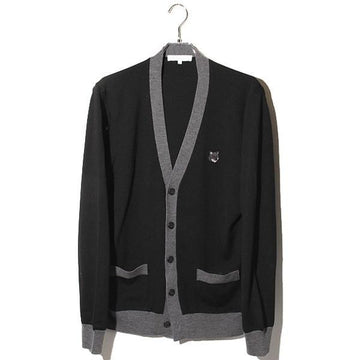 Maison Kitsune Bi-Color Cardigan with Bold Fox Head Patch (NM00507KT1036-P199) 157416207 [P]