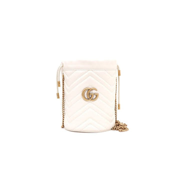 Gucci Mini Bucket Bag 575163 GG Marmont Chevron with Gold Chain 159012802 [P]