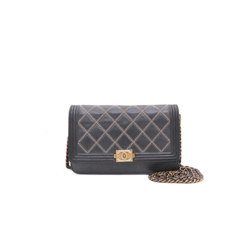 CHANEL Lambskin Stitched WOC Gold Chain Crossbody Bag 82860392 159012815 [P]