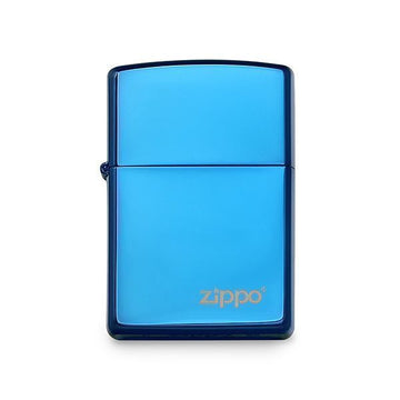 ZIPO クラシック ハイポリッシュ ブルー ロゴ ライター ZP20446ZL 146842878 [P]