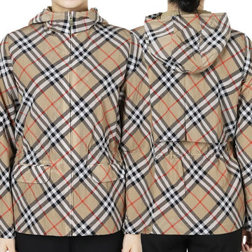 Burberry Kids Vintage Check Nylon Hooded Jacket (Beige) 12,14Y 133625081 [P]