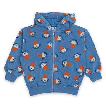 BOBO CHOSES キッズプリンティングプルオーバーフーデッドジャケット(ブルー) B125AC042 421 133018222 [P]