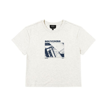 APC Heathered Ecru Women's Short Sleeve T-shirt 151112547 [P]