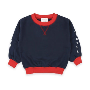BOBO CHOSES Kinder Farbige Kontrast Sweatshirt (Navy/Rot) B225AC042 401 147598883 [P]