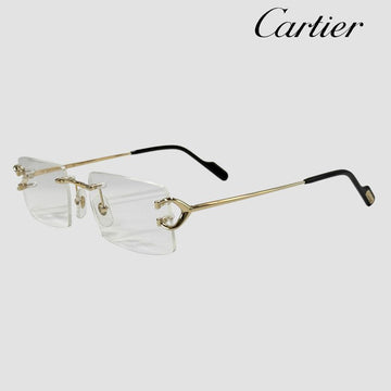CARTIER メガネ Cデコ リムレス CT0488O 001 ゴールド 56mm 155629175 [P]