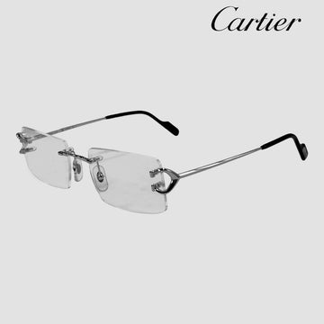 CARTIER メガネ Cデコ リムレス CT0488O 002 シルバー 56mm 155629174 [P]