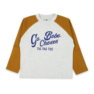 Bobo Choses Kids Tic Tac Toe Printed Long Sleeve (Light Gray/Brown) B225AC019 211 147379850 [P]