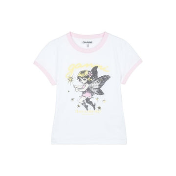 Ganni Women's Baby Fit Fairy T-Shirt White A1050144-151 154316416 [P]