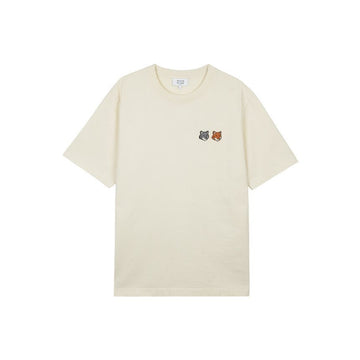 MAISON KITSUNE Männer Doppel Fuchs Kopf Komfort T-Shirt Latte OM011CFKJ7025-P702 151644279 [P]