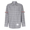 THOM BROWNE Klassisches Karohemd mit Armreif in Mittelgrau 23FW 035 61678425 [P]
