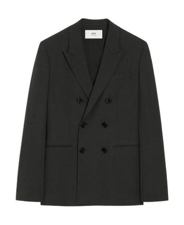 AMI Schwarze Woll-Doppelknopfjacke 151055080 [P]
