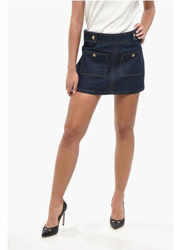 Celine Mini Skirt in Low Wash Denim 2S388224Z 07IN 151055451 [P]