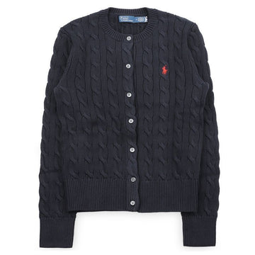 Polo Ralph Lauren Cable Knit Cardigan with Embroidered Logo (Navy) 211971868 008 152161229 [P]