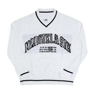MAISON MARGIELA ロゴ Vネック キッズ スウェットシャツ (大人も着用可能) 154120852 [P]