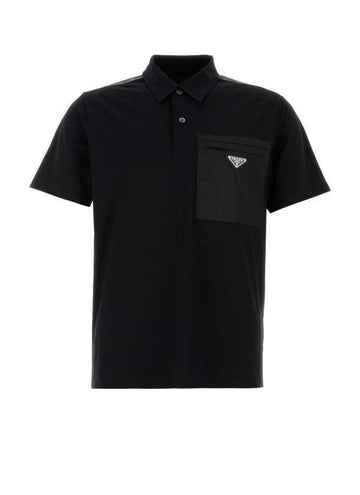 Prada Stretch Cotton Polo Shirt with Nylon Details 156730304 [P]